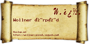 Wollner Árpád névjegykártya